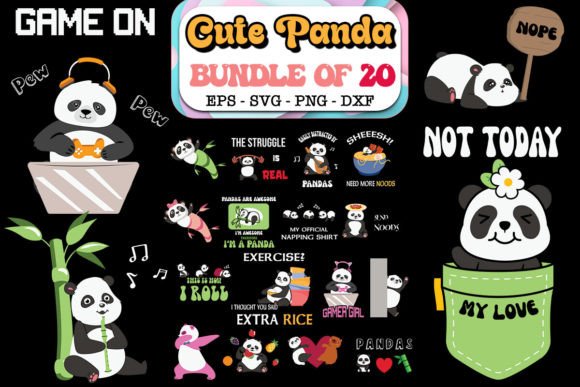 Cute Panda SVG Bundle for Crafts and Graphics