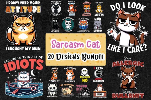 Funny Sarcasm Cat SVG Bundle for Crafts and Graphics