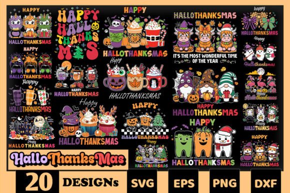 Hallothanksmas SVG Bundle for Crafts and Graphics