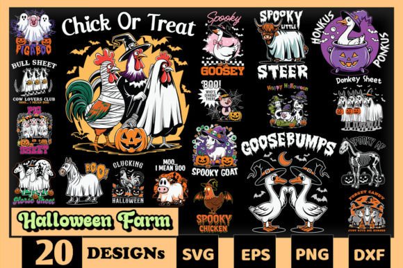Halloween Farm SVG Bundle Graphics for Crafts