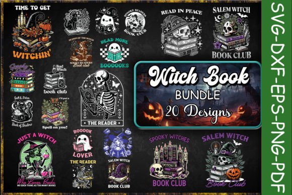 Halloween Witch Book SVG Bundle for Graphics and Crafts