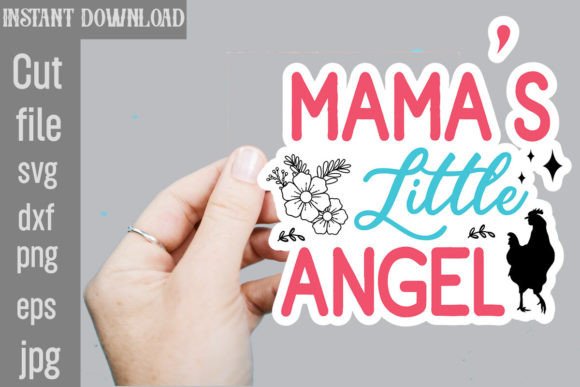 Mama s Little Angel SVG Stickers Graphics for Crafts