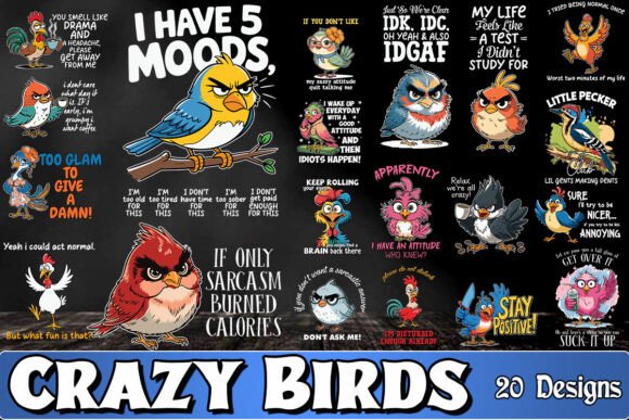 Sarcasm Crazy Bird SVG Bundle