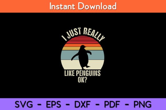 Vintage Retro Penguin Graphics for Crafts